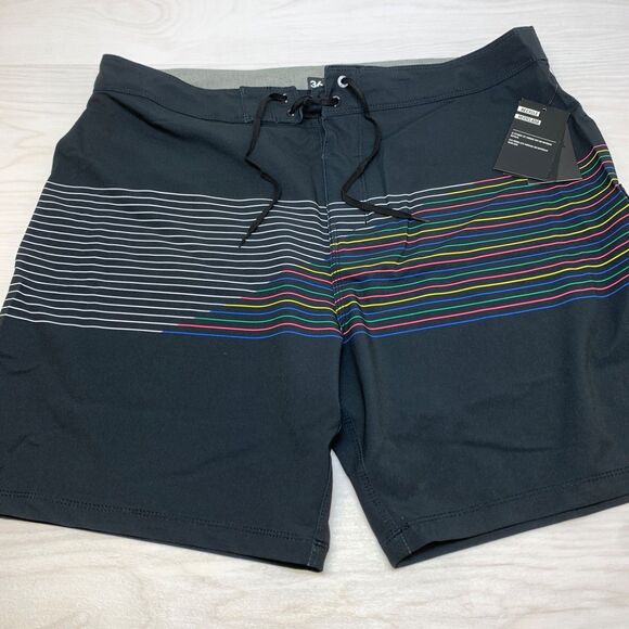 Hurley X Phantom Splash 18" Athletic Board Shorts Mens Size 36 Black Walking - Picture 1 of 7